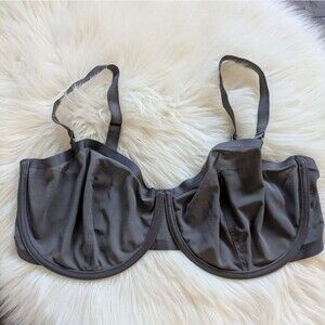 CUUP Charcoal Grey The Balconette Mesh Underwire Bra 38G